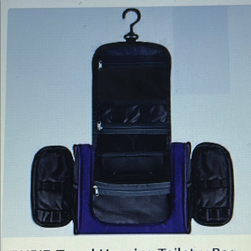 Black and Purple Toiletry Bag with Durable Design